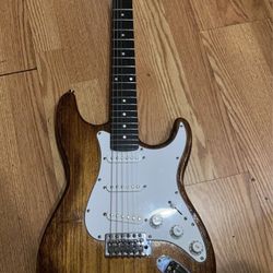 Custom Natural Wood Finish Electric Guitar - Stratocaster Style