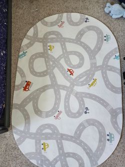 Kids Road Map Play Rug Oval