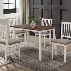 5pc 2 Tone Wooden Dining Table Set 