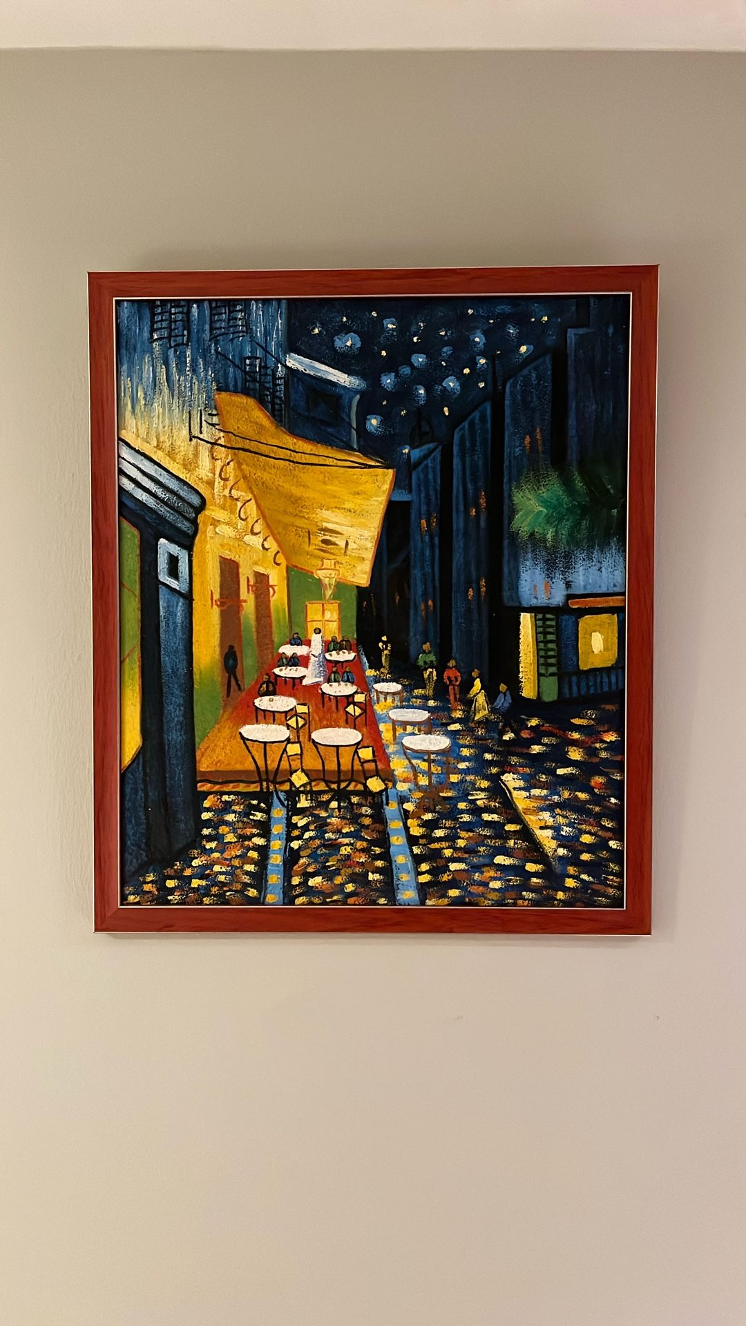 Painting “Cafe‘ Terrace At Night“, 23”\27”