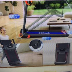 TREADMILL WITH INCLINE 3-IN-1 PORTABLE TREADMILL FOR HOME/OFFICE SMALL, INCLINE WALKING PAD WITH HANDEL BAR. FOLDABLE WITH 3.0HP QUIET BRUSHLESS, LED 