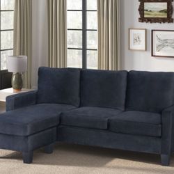 Sectional w/Drop down table and USB (Black) 