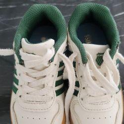 Adidas Kids' White and Green Sneakers