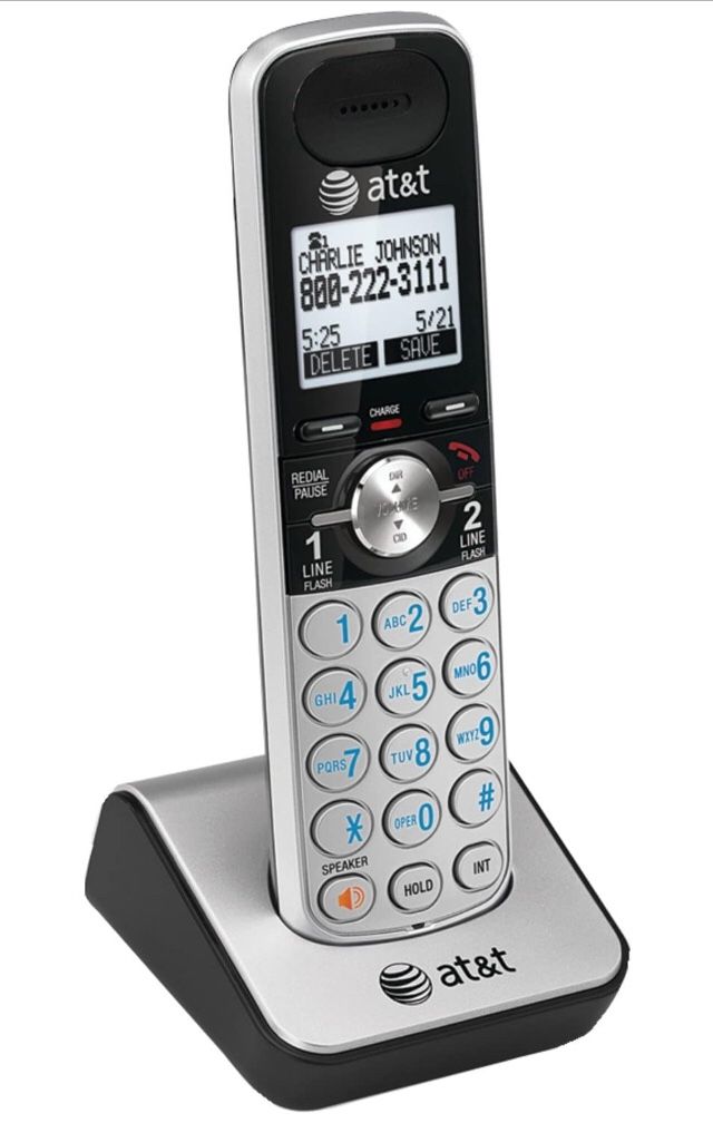 AT&T Accessory Cordless Handset, Silver/Black | Requires an Expandable Phone System to Operate