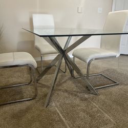 Glass Dining Room Table Set 