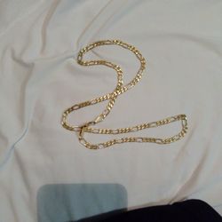 18k Yellow Gold Men's, Figaro Chain Necklace