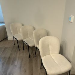 Modern Boucle Dining Chairs - Set Of 4