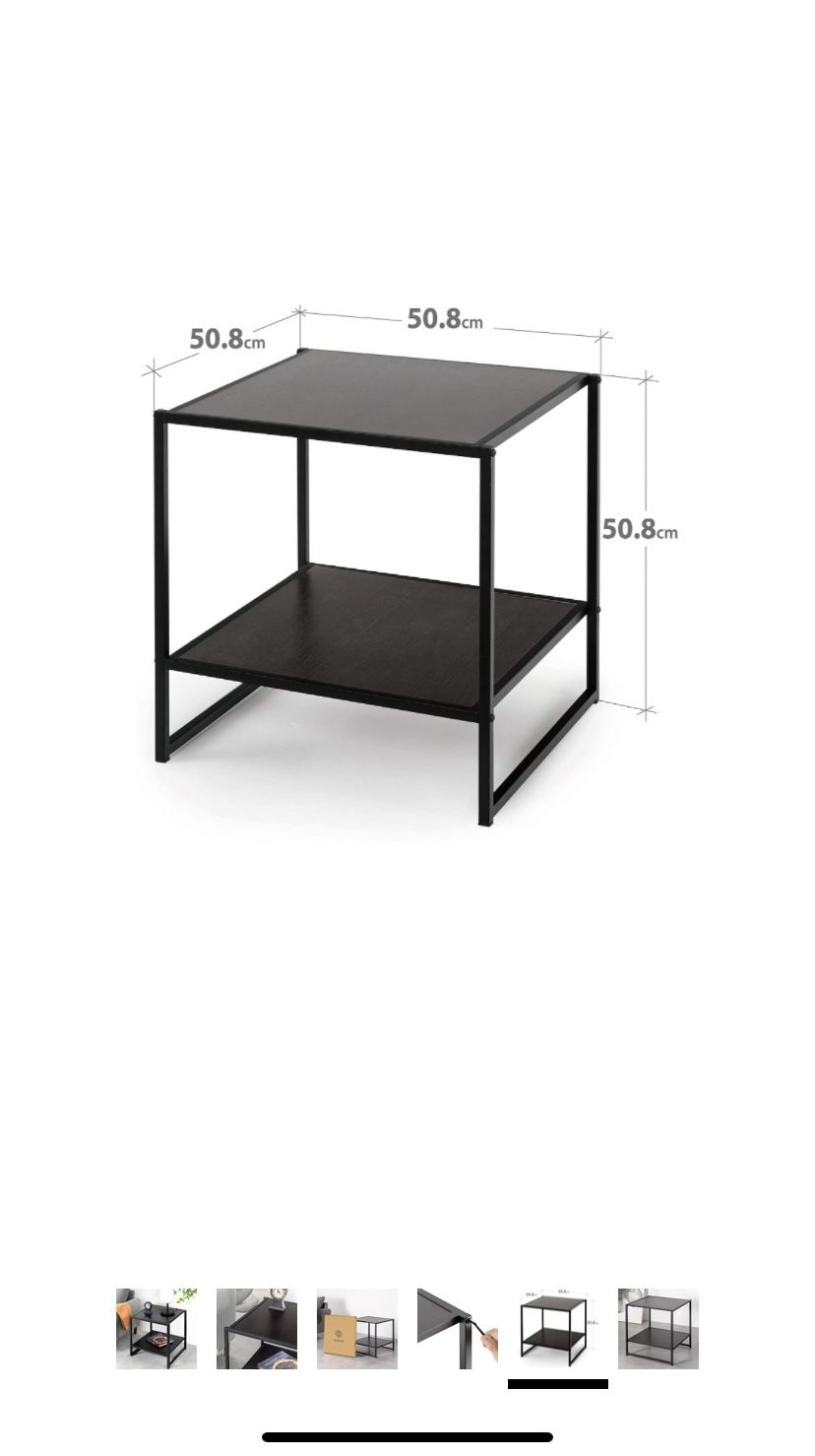 End table like new- ZINUS Dane 20 Inch Black Frame Side Table / End Table / Easy Assembly, Rich black wood grain (Espresso)