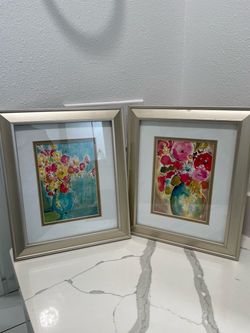 Set of 2 Framed Floral Art Prints