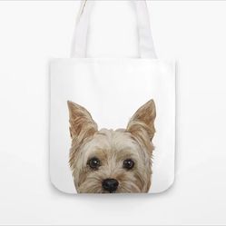 Tote Bag with Yorkie Picture