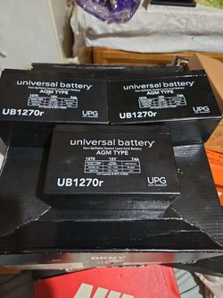 UNIVERSAL BATTERY AGM TYPE ..$15 EACH 3 FOR $40