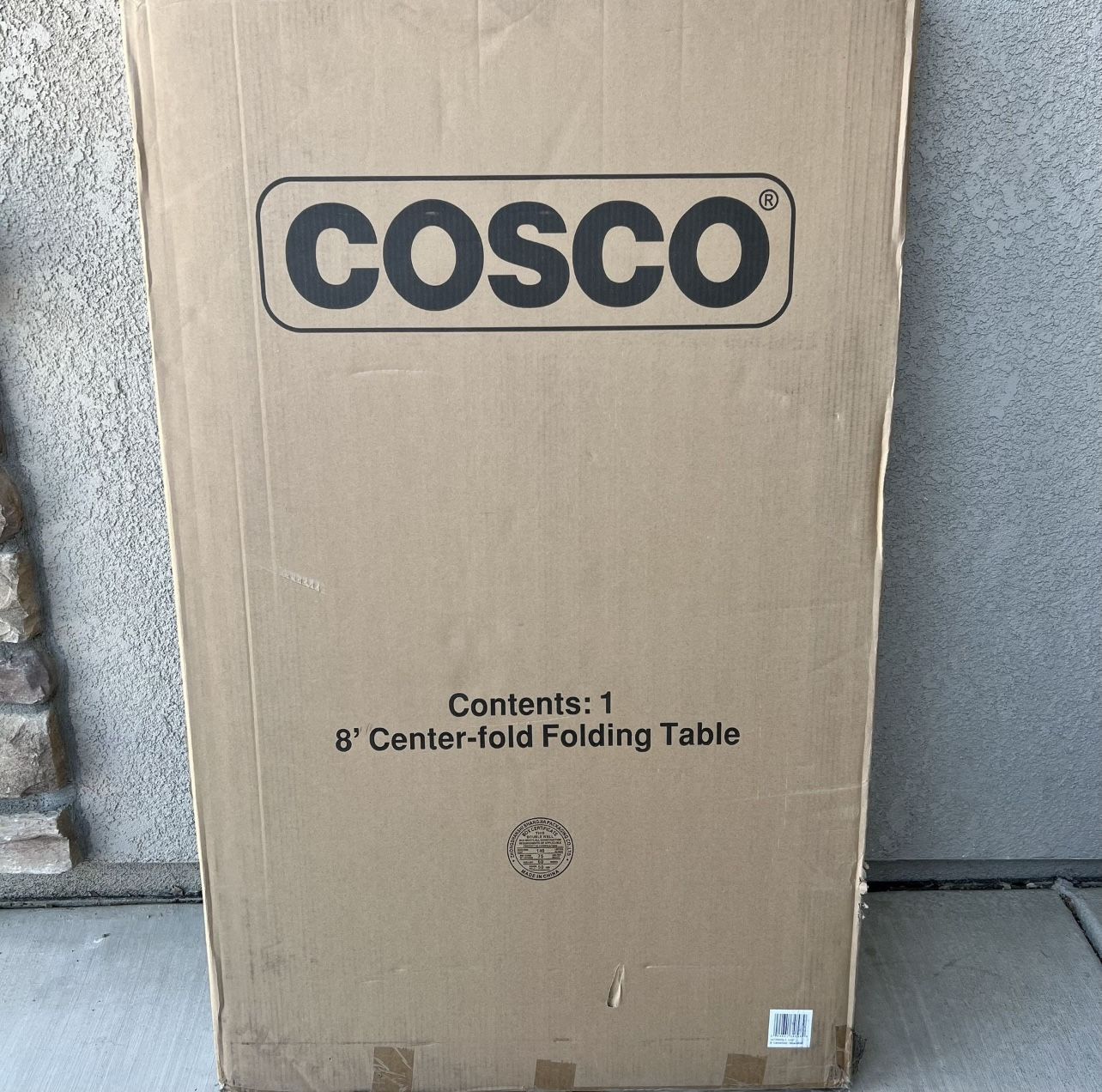 Brand New Cosco 8-Foot Centerfold Folding Table – Heavy Duty, Portable, White Granite