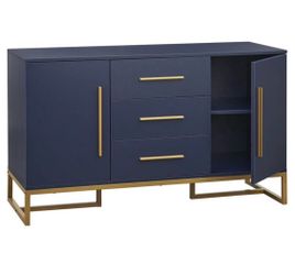 New Indigo Blue Dining Room Server Storage Sideboard Buffet Server TV Stand