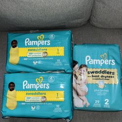 Pampers Diapers Size 1 & 2