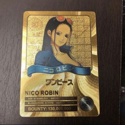 24k Gold Foil Plated One Piece Nico Robin Anime Card