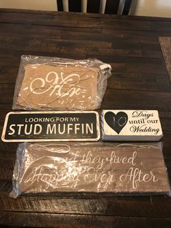 Wedding Decoration Signs , Mr and Mrs Chair Banners