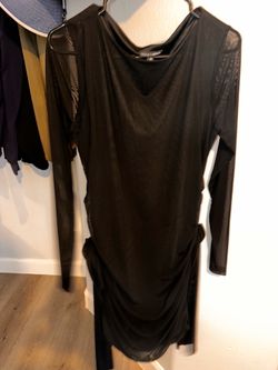 Black dress with mesh sleeves