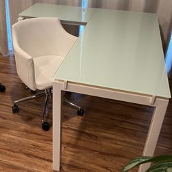 Metal & Glass Desk & Chair 