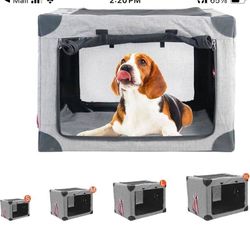 *NEW*(781) Collapsible Soft Dog Crate, 31.5" L x 22.8" W x 22.8" H Portable Dog Crates for Large Dogs, Travel Dog Crate with Durable Mesh Windows for 
