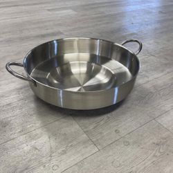 Heavy Duty 23'' x 7'' Stainless Steel Pan | Concave Comal Griddle Pan | Pan Kitchen Cookware