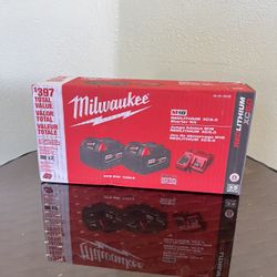 Milwaukee M18 Lithium XC 5.0Ah Battery Starter Kit 2 Batteries Included 