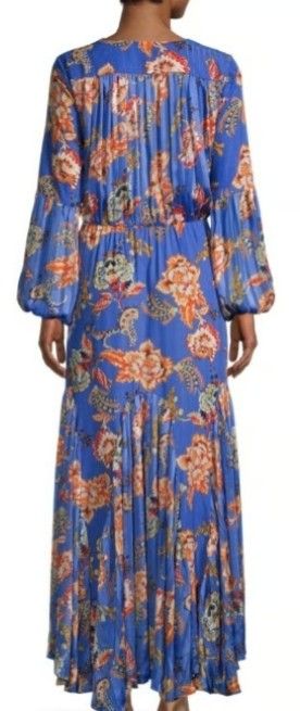 ELLIATT Balance Floral High-Low Dress in Blue
