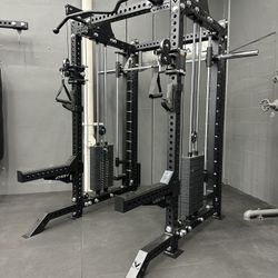PRO SERIES Ultimate Half Rack Functional Trainer w/Smith Machine Bar | 400lb Stack | Gym Equipment | Fitness | Commercial | Squat Rack 