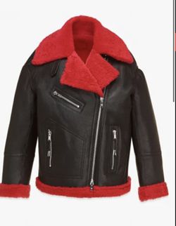 MCM BLACK LEATHER COAT