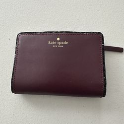Kate Spade NY Snap Bifold Glitter Trim Smooth Wallet ..