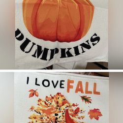 Fall Pillow Covers 18x18 Set of 4 Fall Decorations for Home Stripes Pumpkin Maple Leaf Happy Fall Outdoor Decorative Throw Pillows Farmhouse Thanksgiv