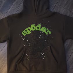 Grey and green Spider hoodie 