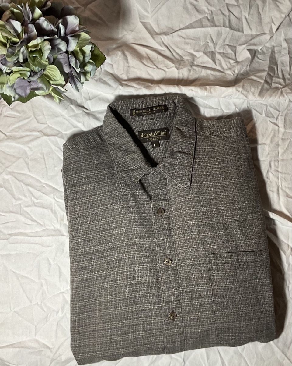  ⚡️ $5 Flash Sale $5 ⚡️ Roberto Villini Long Sleeve Button Down Mens Dress Shirt Size Large 
