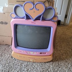 Disney Princess Pink Purple CRT TV DVD Player Combo 13" Vintage Y2K Rare