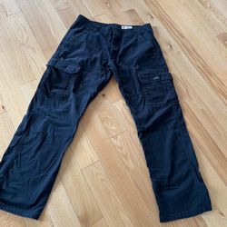 Wrangler relaxed fit Cargo pants/ black— 34X30, & 32X30.   $15- each