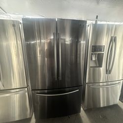 Samsung French Door Dark Stainless Steel Fridge We Deliver And Install👨🏻‍🔧🚚
