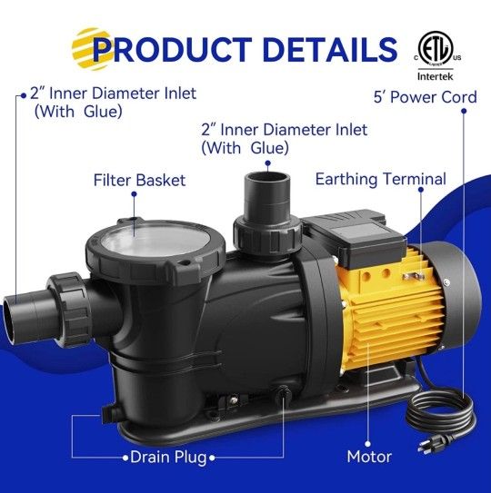 Acquaer 2HP Pool Pump