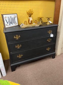 Black Painted Antique Hickory Company Dresser