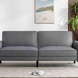 Gray futon sofa sleeper / convertible couch - NEW