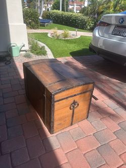 Antique Wood + Metal Storage Trunk