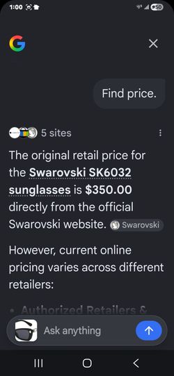 Swarovski sunglasses model 6032