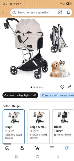 Beberoad T4 Pet Stroller for Small Medium Dogs & 2 Cats Foldable