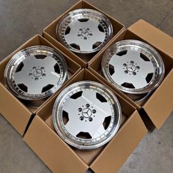 New 18 inch 5x112 AMG MONOBLOCK Style deep dish wheels for MERCEDES C A E S SL CLASS Staggered Set    2x 18x8.0 / 2x 18x9