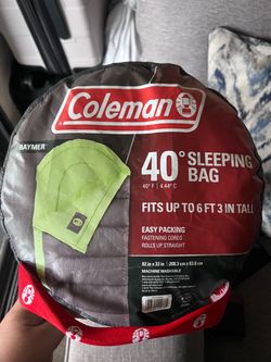 Coleman Raymer 40 Degree Green Sleeping Bag New