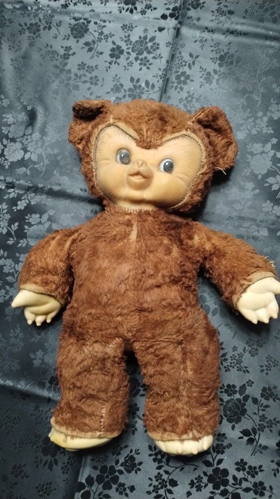 Vintage Rubber Face Paws TEDDY BEAR Plush Rushton Gund Boopsy Growler 1950s