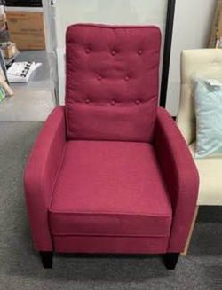 Newly Assembled Modern Button Tufted Fabric Upholstered Push back Recliner Chair