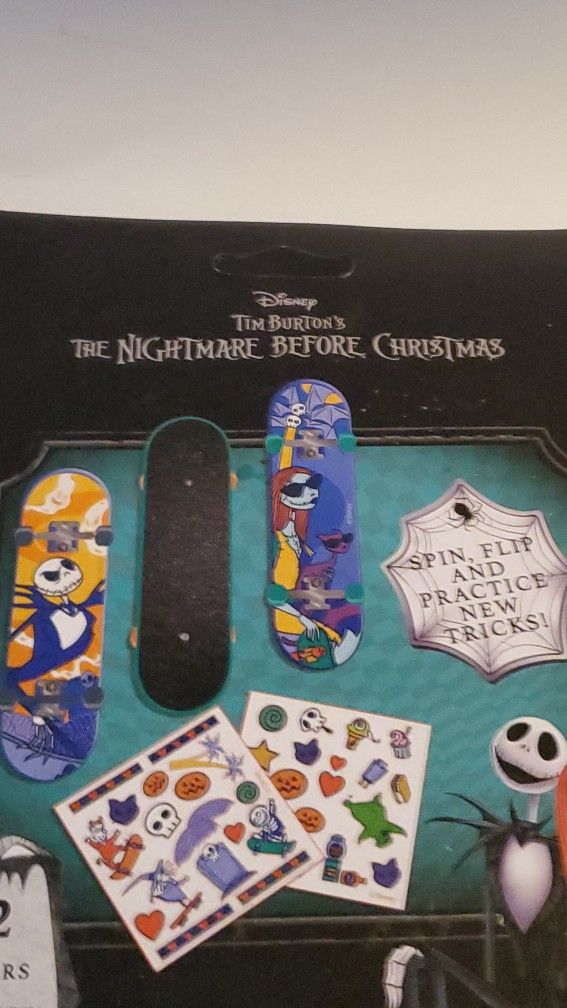 2 The Nightmare Before Christmas Minature Fingerboard Skateboards 