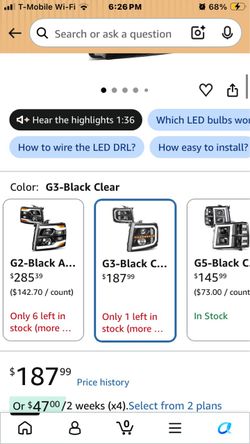 DNA MOTORING HL-HPL-CSIL07-G3-BK-CL1 LED DRL Sequential Turn Signal Projector Headlight Lamp Set Compatible with 07-14 Chevy Silverado, Black/Clear