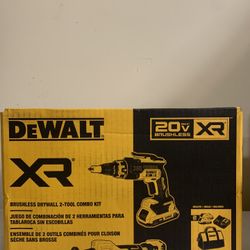 DEWALT 20-Volt Lithium-Ion Cordless Brushless Screwgun and Cut-Out Combo Kit with (2) 2.0Ah Batteries, Charger and Bag