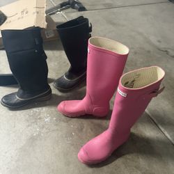 Women Rain Boots Sorel And Hunter Size 9 