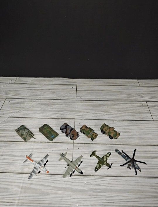 Micro Machines Military Aircraft Vehicles Lot Of 9 Vintage L.G.T.I Toys 1980s
